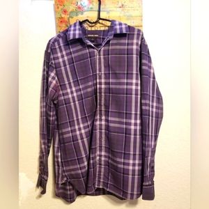 Michael Kors size Large Button Down Long Sleeve Dress Shirt-Purple.